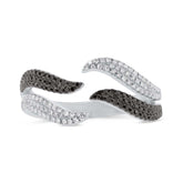 0.35ct 14k White Gold White and Black Diamond Lady's Ring Size 6.5